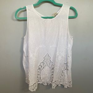 Cynthia Rowley Linen and Lace Tank
